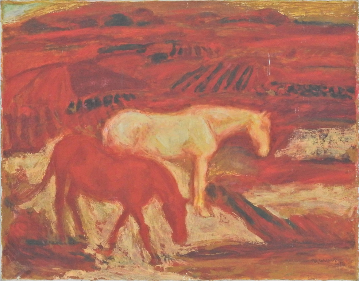 Landscape with horses