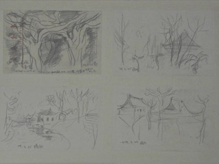 Sketch (Landscape) 4 sheets set (Daimyoji temple)